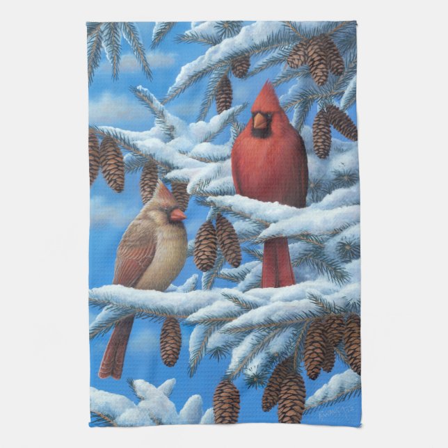 Cardinals Tea Towel (Vertical)