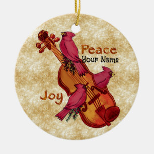 Cardinals Violin ornaments