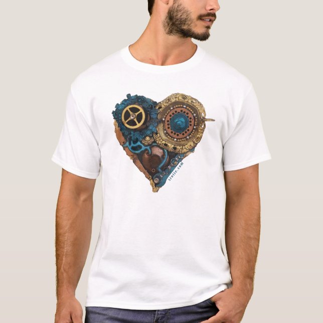 Cardio Art - Assembled Heart in Green and Gold T-Shirt (Front)