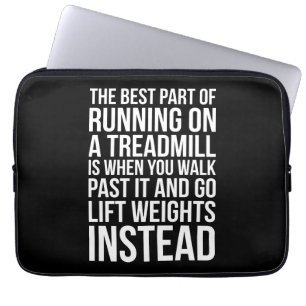 Cardio, Treadmill Running vs Lifting - Funny Gym Laptop Sleeve