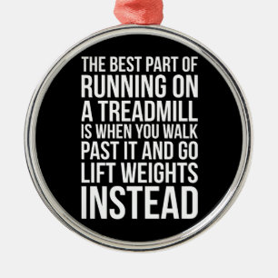 Cardio, Treadmill Running vs Lifting - Funny Gym Metal Tree Decoration