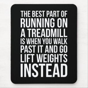 Cardio, Treadmill Running vs Lifting - Funny Gym Mouse Pad