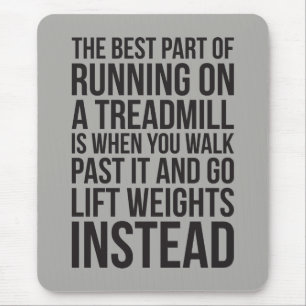Cardio, Treadmill Running vs Lifting - Funny Gym Mouse Pad