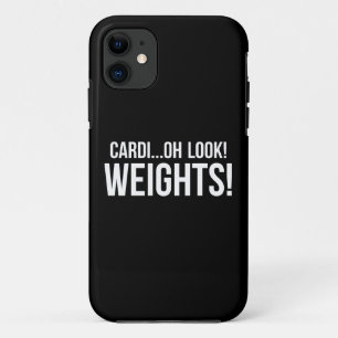 Cardio vs Weights - Funny Novelty Gym Workout iPhone 11 Case