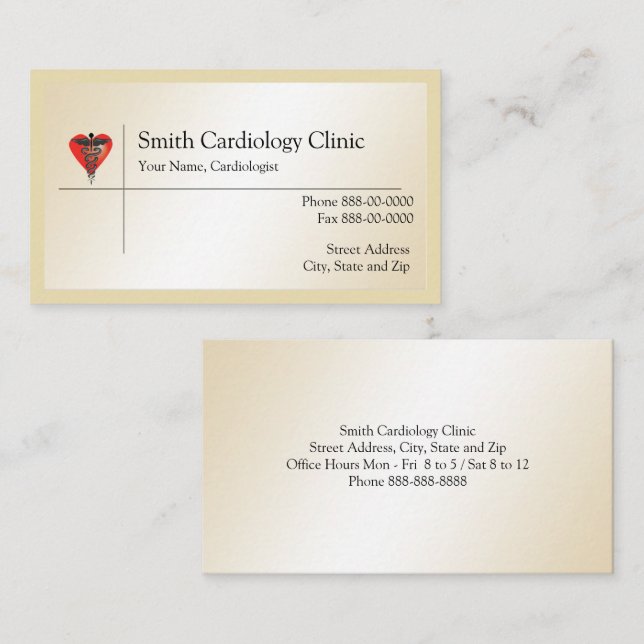 Cardiologist  Business Card (Front/Back)