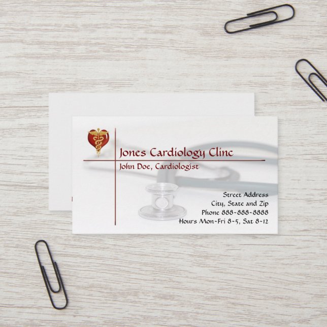 Cardiologist  Business Card (Front/Back In Situ)