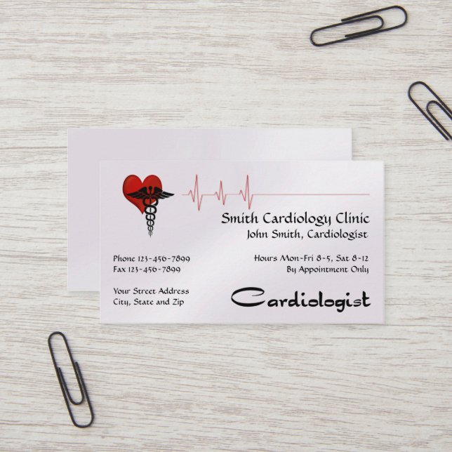 Cardiologist Business Card (Front/Back In Situ)