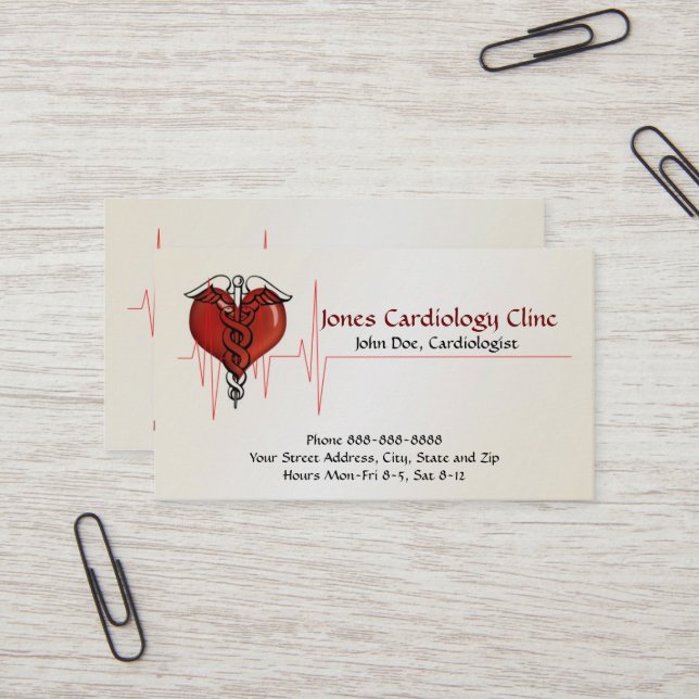 Cardiologist  Business Card (Front/Back In Situ)