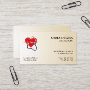 Cardiologist Cardiology Stethoscope Business Card