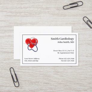 Cardiologist Cardiology Stethoscope Business Card