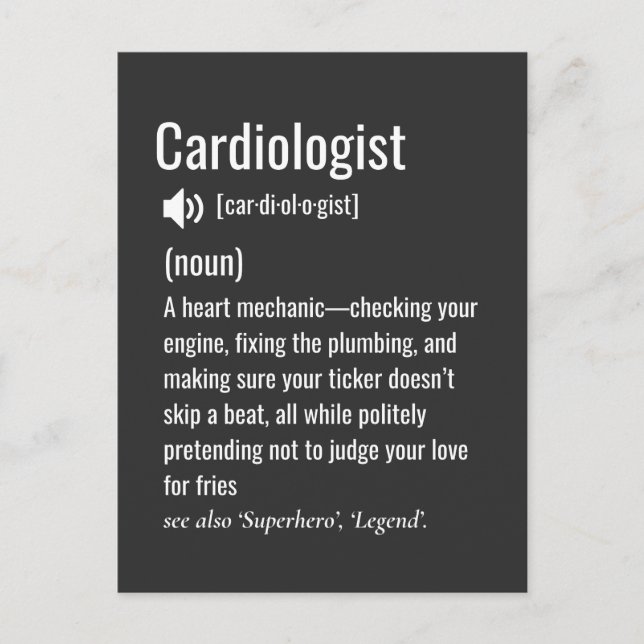 Cardiologist Definition  Postcard (Front)
