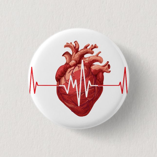 Cardiologist Heart Doctor Cardiology Echo Design 3 Cm Round Badge (Front)