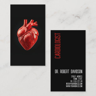 Cardiologist Heart Doctor Modern Bold Business Card