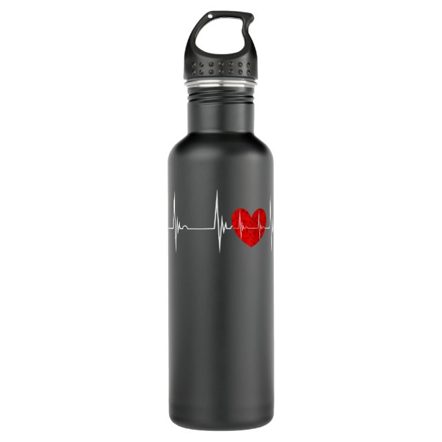 Cardiologist Heart EKG Heartbeat Pulseline Cardiol 710 Ml Water Bottle (Front)