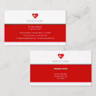 Cardiologist Heart Specialist Heart Doctor Business Card
