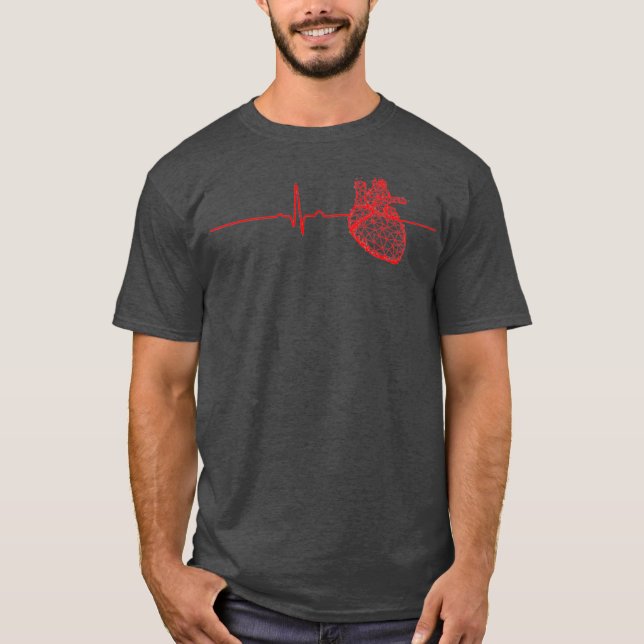 Cardiologist Heartbeat EKG ECG Cardiac Nurse T-Shirt (Front)