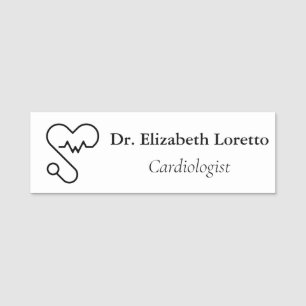 Cardiologist Hospital / Clinic Logo Name Tag