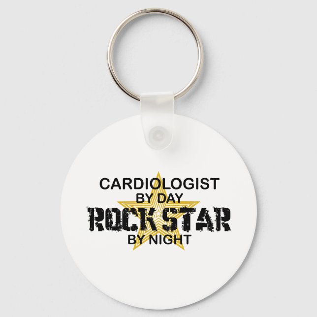 Cardiologist Rock Star by Night Key Ring (Front)