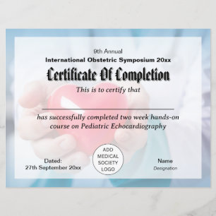 Cardiology Cardiothoracic Conference Certificate