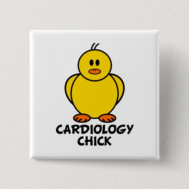 Cardiology Chick 15 Cm Square Badge (Front)