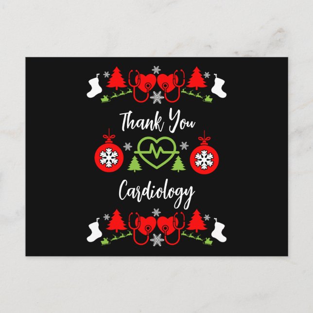 Cardiology Christmas Medical Staff Gifts Postcard (Front)