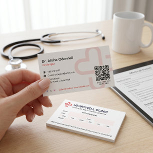 Cardiology Clinic Business Clean Appointment Card