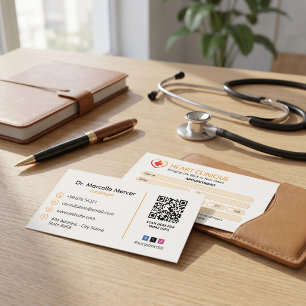 Cardiology Clinic Business Clean Appointment Card
