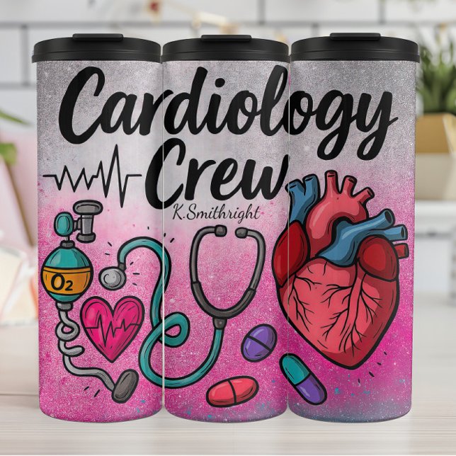 Cardiology Crew Nurse Heart Design Thermal Tumbler (Creator Uploaded)