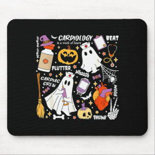 Cardiology Ghost Halloween Pumpkin Cvicu Cardiac N Mouse Pad