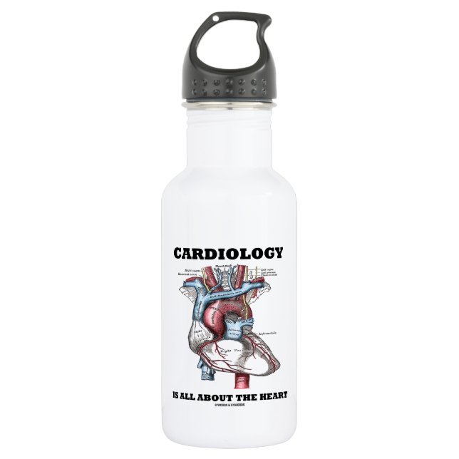 Cardiology Is All About The Heart (Anatomical) 532 Ml Water Bottle (Front)