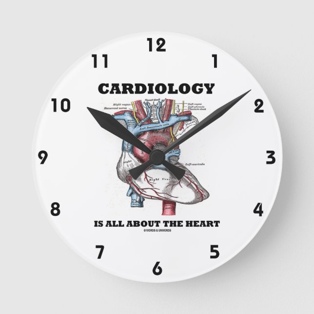 Cardiology Is All About The Heart (Anatomical) Round Clock (Front)