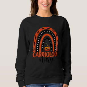 Cardiology Nurse Scary Halloween Pumpkin Rainbow N Sweatshirt