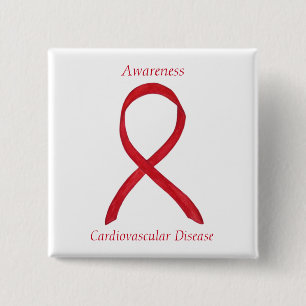 Cardiovascular Disease Awareness Ribbon Custom Pin