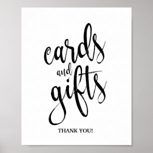 Cards and Gifts Black and White 8x10 Wedding Sign