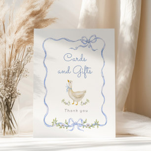 Cards and gifts Blue bow Silly goose baby shower Poster