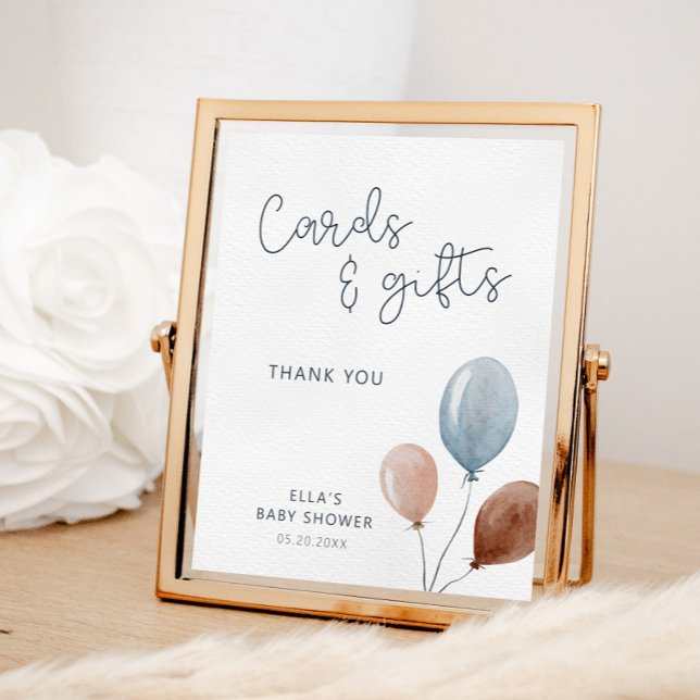 Cards And Gifts Blue Tan Balloons Sign (Creator Uploaded)