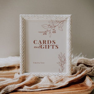 Cards and Gifts Boho Wedding Sign 