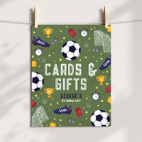 Cards and Gifts Boys Soccer Birthday Sign