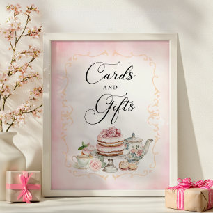 Cards and Gifts Bridal Shower Sign – Tea Party 