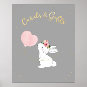 Cards and Gifts Bunny Baby Shower Sign