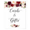 Cards and Gifts | Burgundy Floral Wedding Sign