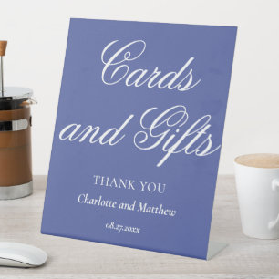 Cards And Gifts Chic Modern Very Peri Wedding Pedestal Sign