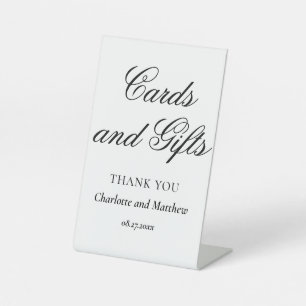 Cards And Gifts Chic Modern Wedding Event Pedestal Sign