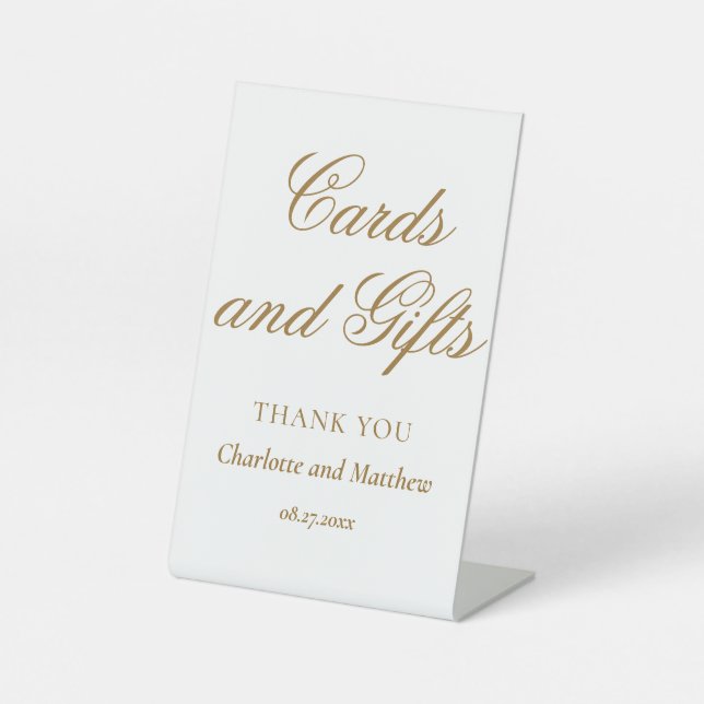 Cards And Gifts Chic Modern Wedding Event Pedestal Sign (Front)