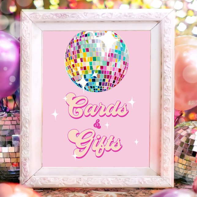 Cards and Gifts Disco Ball Retro Groovy Birthday Poster (Creator Uploaded)
