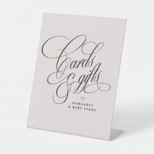 Cards and gifts elegant blush baby shower pedestal sign