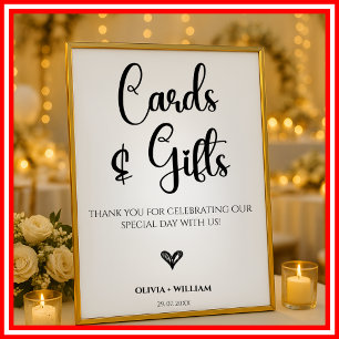 Cards and Gifts Elegant Modern Simple Wedding Sign