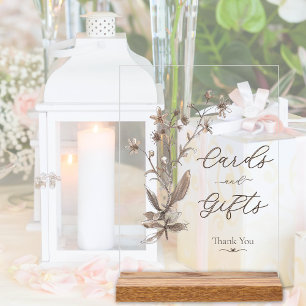 Cards and Gifts Elegant Wildflowers Wedding Acrylic Sign