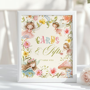 Cards and Gifts Fairy First Enchanted Birthday Poster