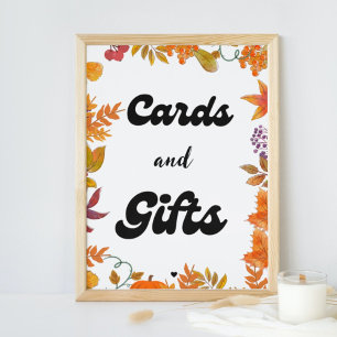 Cards and Gifts Fall Pumpkin  Favour party sign 